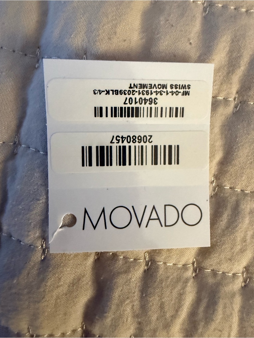 Movado Museum Black Stainless Steel Watch Back with Black Leather Strap - Picture 5 of 6
